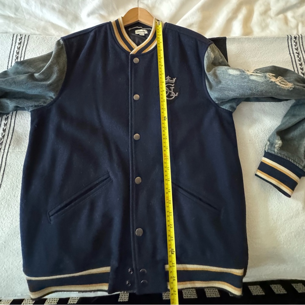 Diesel Men's Navy and Light Blue Varsity Jacket size L - Picture 11 of 12